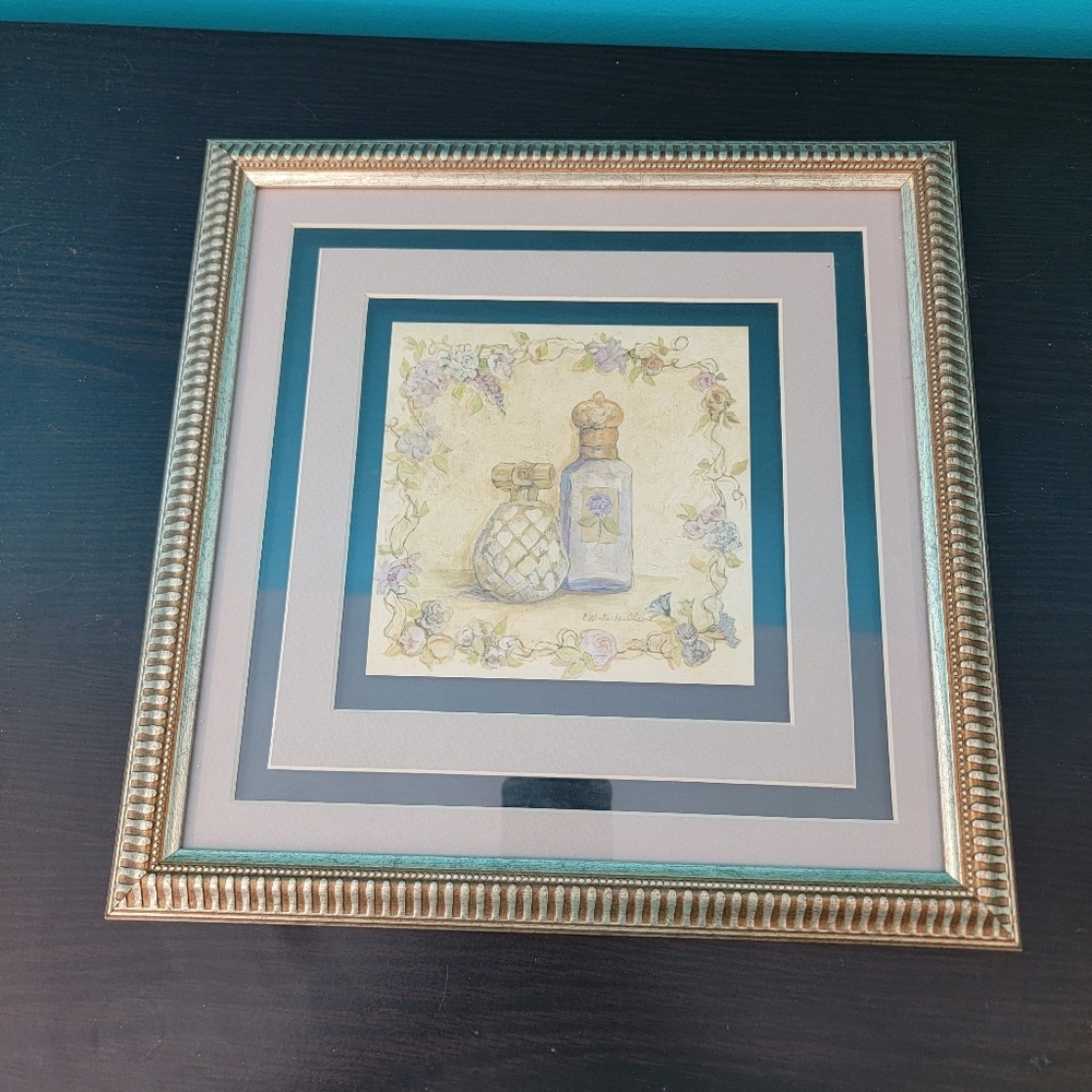 C. Winterle Olson Gold Framed Powder Room Ladies Perfume In glass